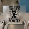 Sorry I'm Late My Cat is Snoozing | DTF Transfer Ready to Press | Humorous Pet Heat Transfer
