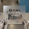 Books & Coffee Lover DTF Transfer Ready to Press | Cozy Aesthetic Heat Transfer