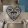 Pug Mom Heart & Paws | DTF Transfer Ready to Press | Pet Lover Heat Transfer