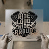 Ride Loud Ride Proud | DTF Transfer Ready to Press | Biker Heat Transfer
