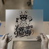 Egg-stra Thirsty Raccoon DTF Transfer | Ready to Press Easter Heat Transfer