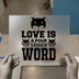 Love is a Four-Legged Word Cat Design | DTF Transfer Ready to Press | Retro Style Heat Transfer