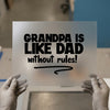 Grandpa Is Like Dad Without Rules | DTF Transfer Ready to Press | Humorous Heat Transfer