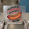 4th of July Hot Dog | DTF Transfer Ready to Press | Humorous Foodie Heat Transfer