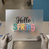 Hello Spring Lettering | DTF Transfer Ready to Press | Floral Heat Transfer