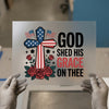 Patriotic Grace Cross | DTF Transfer Ready to Press | Faith Heat Transfer
