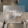 Piano Girl | DTF Transfer Ready to Press | Musical Script Heat Transfer