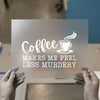 Coffee Makes Me Feel Less Murdery | DTF Transfer Ready to Press | Humorous Heat Transfer