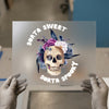 Sorta Sweet Sorta Spooky Skull | DTF Transfer Ready to Press | Watercolor Goth Heat Transfer