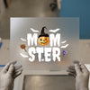 Momster Halloween Pumpkin | DTF Transfer Ready to Press | Spooky Cute Heat Transfer