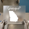 Georgia Script & Map | DTF Transfer Ready to Press | State Love Heat Transfer