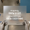 Moms Know A Lot Grandmas Everything | DTF Transfer Ready to Press | Script & Block Heat Transfer