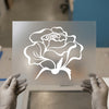 Elegant Rose Outline | DTF Transfer Ready to Press | Floral Line Art Heat Transfer