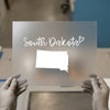 South Dakota Map & Script | DTF Transfer Ready to Press | State Love Heat Transfer