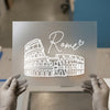 Rome Colosseum Sketch | DTF Transfer Ready to Press | Travel Landmark Heat Transfer