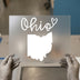 Ohio Heart Script with State Outline | DTF Transfer Ready to Press | Modern Calligraphy Heat Transfer