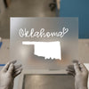 Oklahoma State & Script | DTF Transfer Ready to Press | White Silhouette Heat Transfer