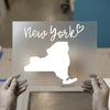 New York Script & Map | DTF Transfer Ready to Press | State Love Heat Transfer