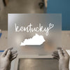 Kentucky Script Love | DTF Transfer Ready to Press | State Outline Heat Transfer
