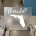 Florida Map Script with Heart | DTF Transfer Ready to Press | State Love Heat Transfer