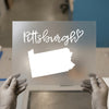 Pittsburgh with PA Outline | DTF Transfer Ready to Press | Script Style Heat Transfer