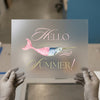Hello Summer Narwhal | DTF Transfer Ready to Press | Pink Blue Nautical Heat Transfer