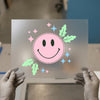 Holiday Smiley Face DTF Transfer Ready to Press | Retro Christmas Heat Transfer
