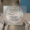 Indiana Crossroads Landscape | DTF Transfer Ready to Press | Outline Heat Transfer