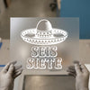 Mexican Sombrero Seis Siete | DTF Transfer Ready to Press | Graphic Heat Transfer