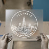 Illinois Skyline Seal | DTF Transfer Ready to Press | Outline Cityscape Heat Transfer