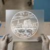 Ohio Cityscape & Scripture | DTF Transfer Ready to Press | Minimalist Line Art Heat Transfer