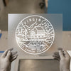Virginia Water Mill | DTF Transfer Ready to Press | Scenic Line Art Heat Transfer