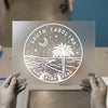 South Carolina Palm Tree & Moon | DTF Transfer Ready to Press | Minimalist Coastal Heat Transfer