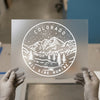 Colorado Mountain & Pine Landscape | DTF Transfer Ready to Press | Nature-Inspired Heat Transfer