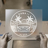 Hawaii Aloha Line Art | DTF Transfer Ready to Press | Tropical Paradise Heat Transfer