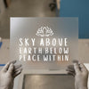 Sky Above Earth Below Peace Within | DTF Transfer Ready to Press | Motivational Lotus Heat Transfer