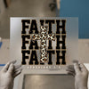 Faith Leopard Print Cross | DTF Transfer Ready to Press | Christian Style Heat Transfer
