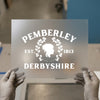 Pemberley Derbyshire Silhouette | DTF Transfer Ready to Press | Vintage Style Heat Transfer