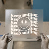 Keep Smiling Smiley Face | DTF Transfer Ready to Press | Retro Groovy Heat Transfer
