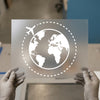 World Travel Globe with Plane | DTF Transfer Ready to Press | Minimalist Heat Transfer