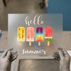 Hello Summer Popsicles | DTF Transfer Ready to Press | Watercolor Style Heat Transfer