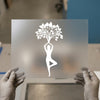 Yoga Tree Pose Silhouette | DTF Transfer Ready to Press | Serene Heat Transfer