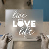 Live Love Lift Kettlebell | DTF Transfer Ready to Press | Fitness Script Heat Transfer