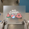 Hello Summer Vibes | DTF Transfer Ready to Press | Retro Summer Heat Transfer