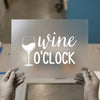 Wine O'Clock Quote | DTF Transfer Ready to Press | Fun Kitchen Decor Heat Transfer