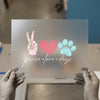 Peace Love Dogs | DTF Transfer Ready to Press | Sketch Style Heat Transfer
