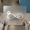 Paw Print Infinity Love | DTF Transfer Ready to Press | Simple Heart Heat Transfer