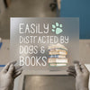 Easily Distracted By Dogs & Books | DTF Transfer Ready to Press | Quirky Pet Lover Heat Transfer