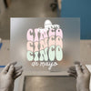 Cinco de Mayo Retro Text with Sombrero | DTF Transfer Ready to Press | Festival Heat Transfer