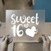 Sweet 16 Hearts Script | DTF Transfer Ready to Press | Celebration Heat Transfer